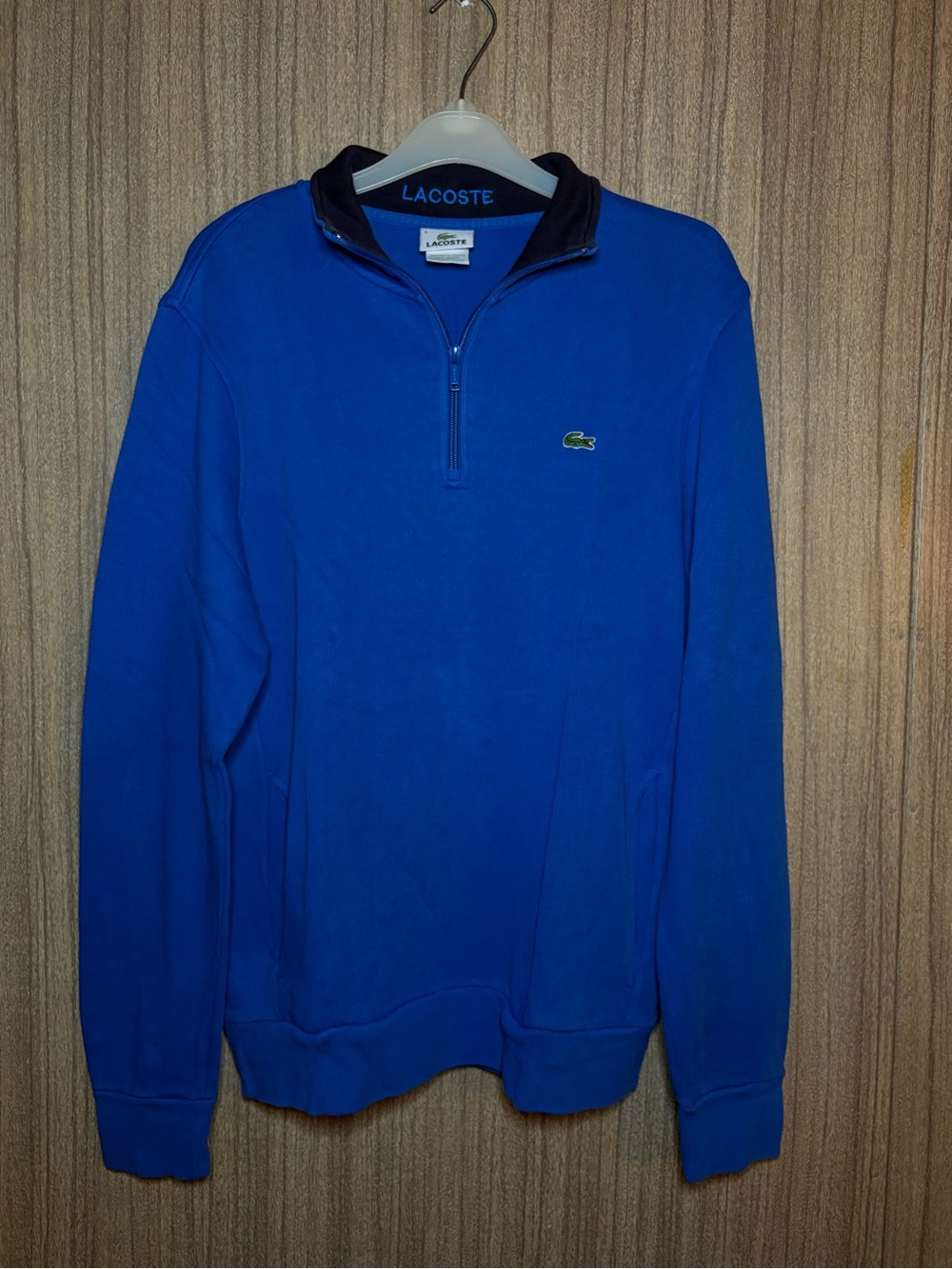 Lacoste Men's Royal Blue Half-Zip Pullover with Black Trim